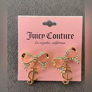 Juicy Couture Bow Shaped Dangle Earrings NWOT